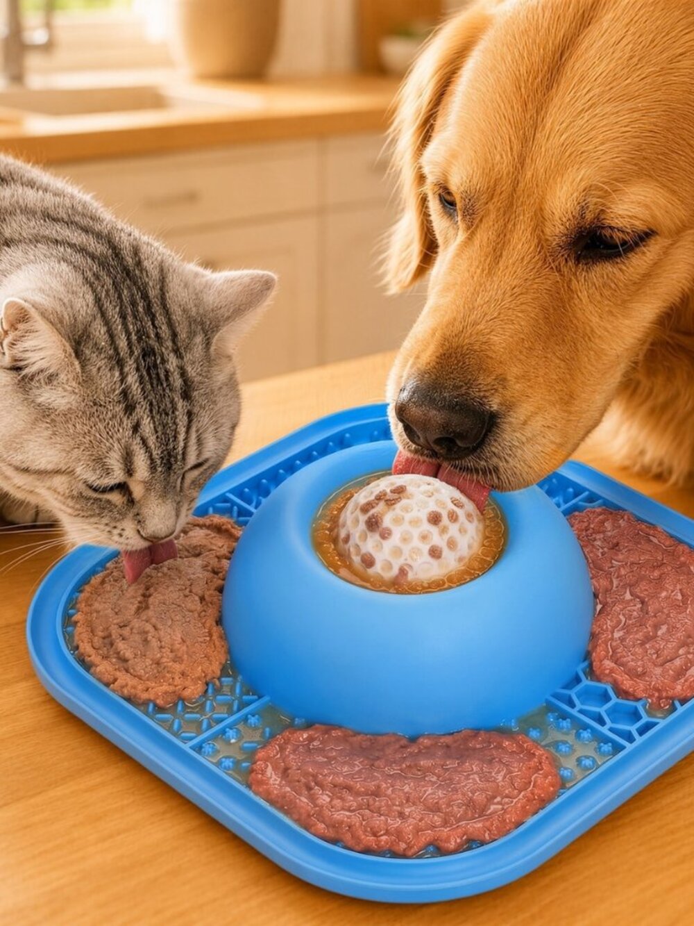 2-in-1 Slow Feeder Dog Bowls & Lick Mat for Liquid and Thick Treat Anti-Slip